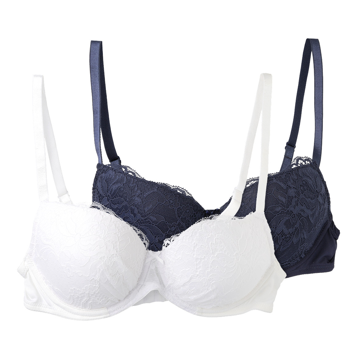 2 Damen Bügel-BHs mit floraler Spitze
