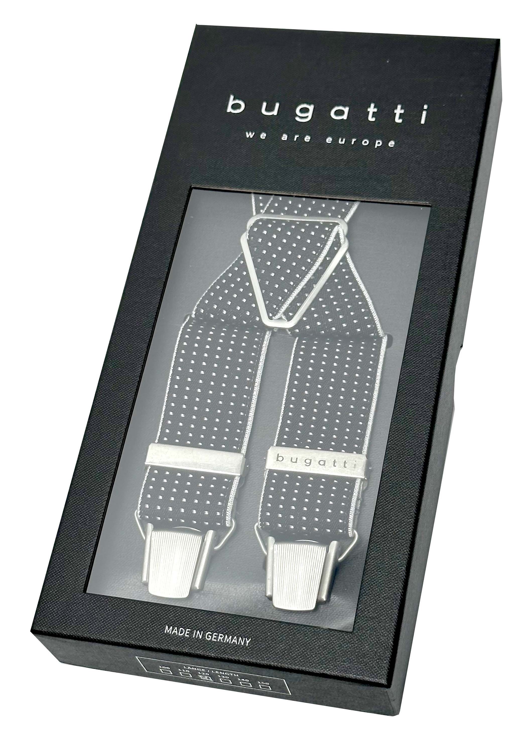 bugatti Hosenträger BUGATTI-Hosenträger 35 mm gepunktet 2-streifig gekreuzt Metallkreuz