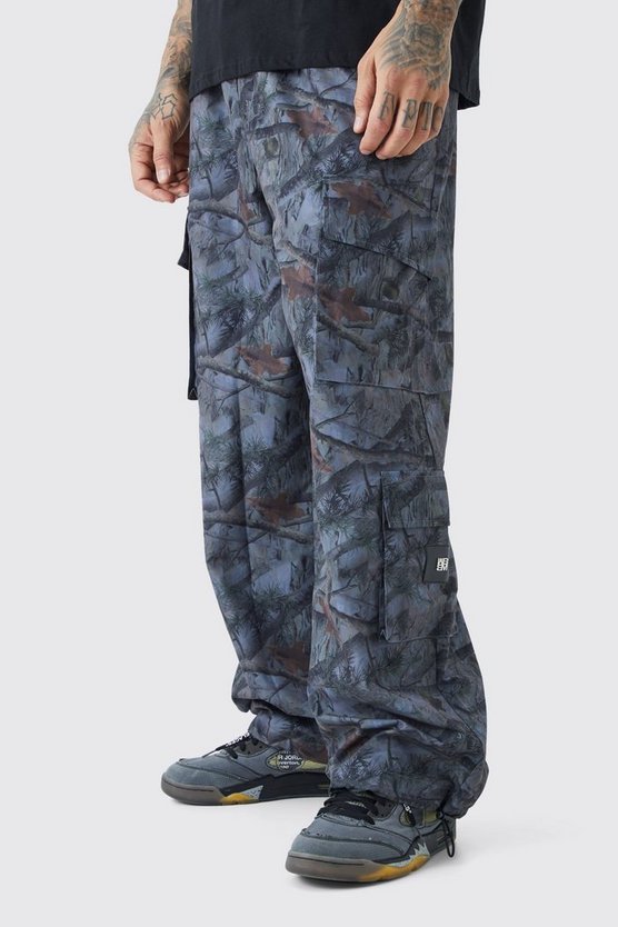 Tall Camouflage Cargo-Hose mit elastischem Bund