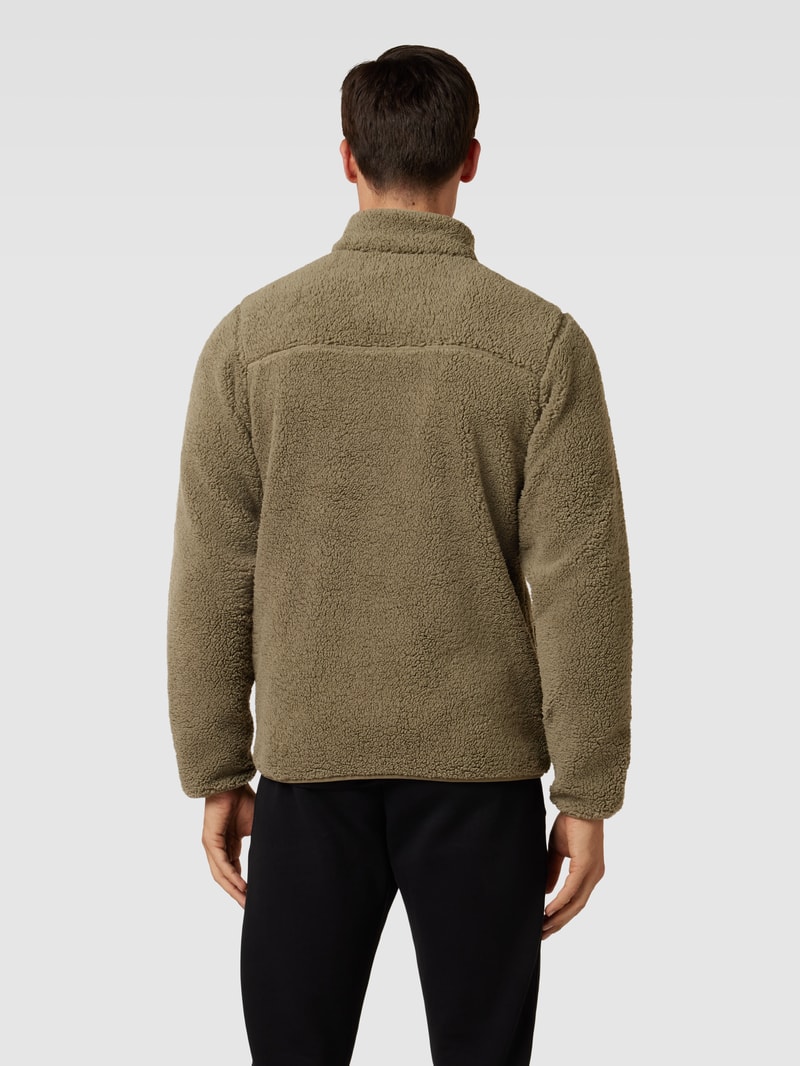 Sweatjacke aus Teddyfell in olivgrün