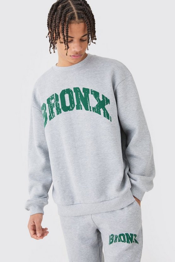 Oversize Sweatshirt-Trainingsanzug mit Bronx-Print