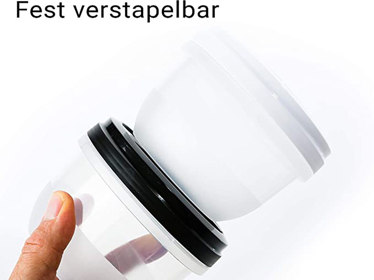 Centi Aufbewahrungsbecher Frischhaltedosen mit Schraubdeckel, z.B. für Meal Prep, stapelbar, Kunststoff, (Spar Set, 6-tlg., 1L Dose: H16 cm, Ø oben 12 cm- 500 ml Dose: H 9 cm, Ø wie 1L Dose), gefriergeeignet, mikrowellengeeignet, BPA-frei, geprüfte Q