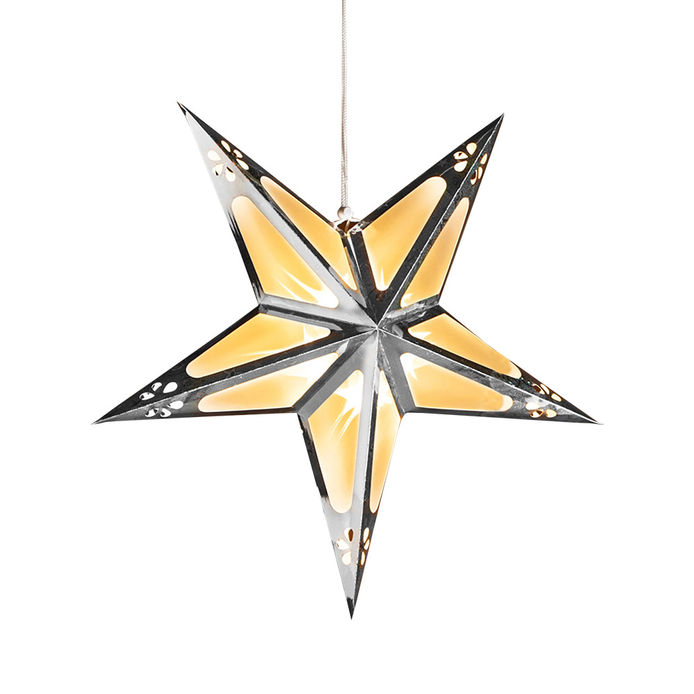 I-Glow LED-Papierstern - Silber