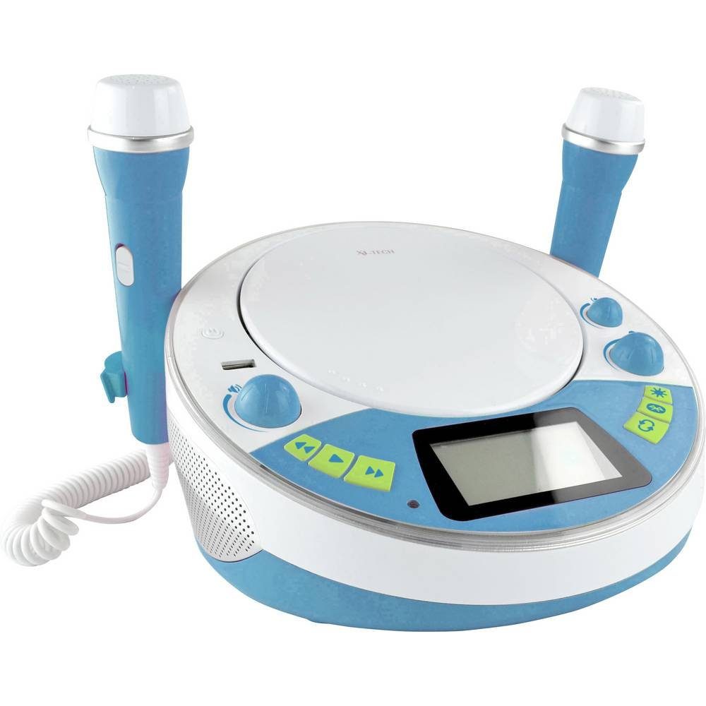 X4-TECH Kinder CD-Player CD-Player (Inkl. Karaoke-Funktion, Inkl. Mikrofon)