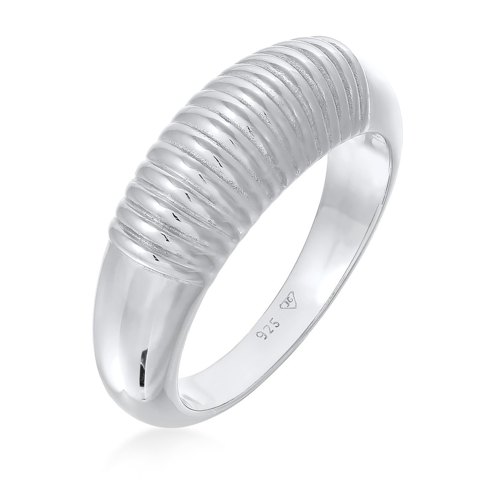 Elli PREMIUM Elli PREMIUM Bague Femmes Côtelé Design Chunky en Argent Sterling 925 Rhodié Bague