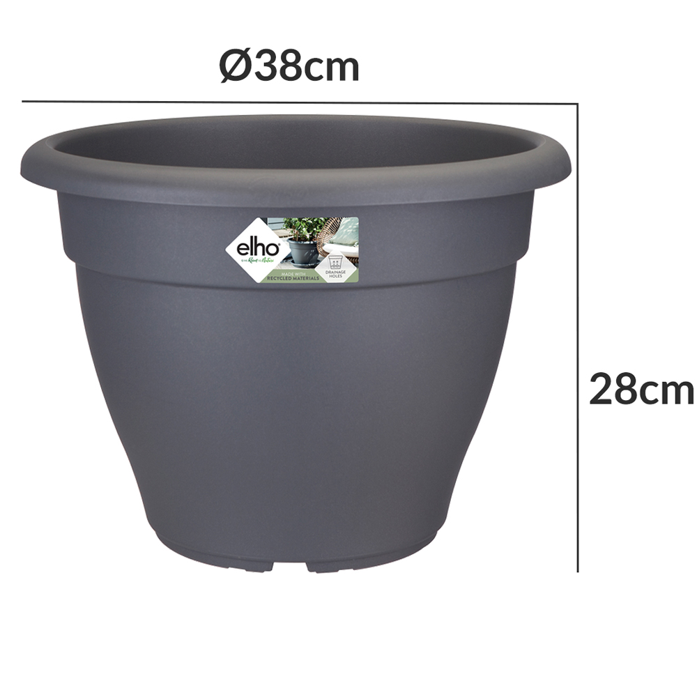 Casaria Deuba® Blumentopf Anthrazit 38x28cm 17L
