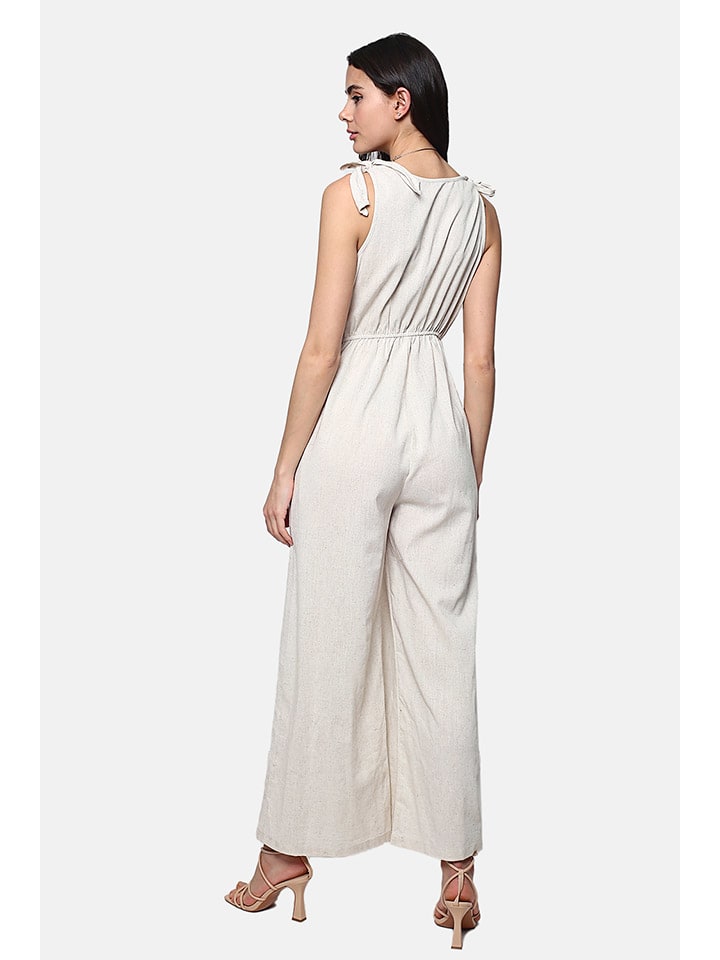 Le Jardin du Lin Leinen-Jumpsuit in Creme günstig kaufen