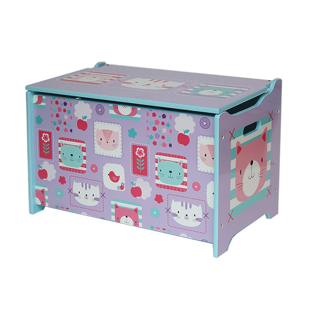 style home Spielzeugtruhe, Kindersitztruhe Aufbewahrungsbox Spielzeugkiste Holz 60x36x39 cm Lila