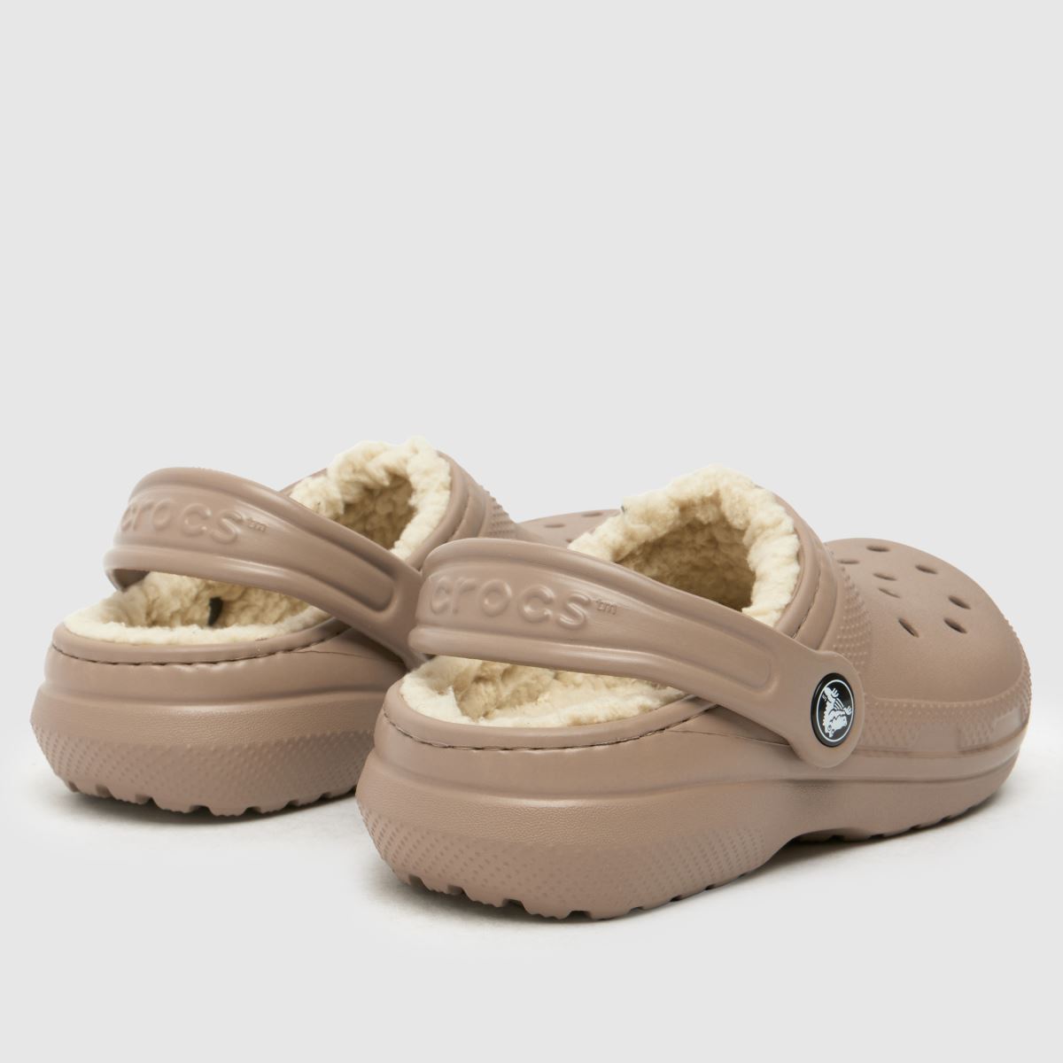 Crocs bézs és barna klasszikus bélelt klumpa Junior szandál