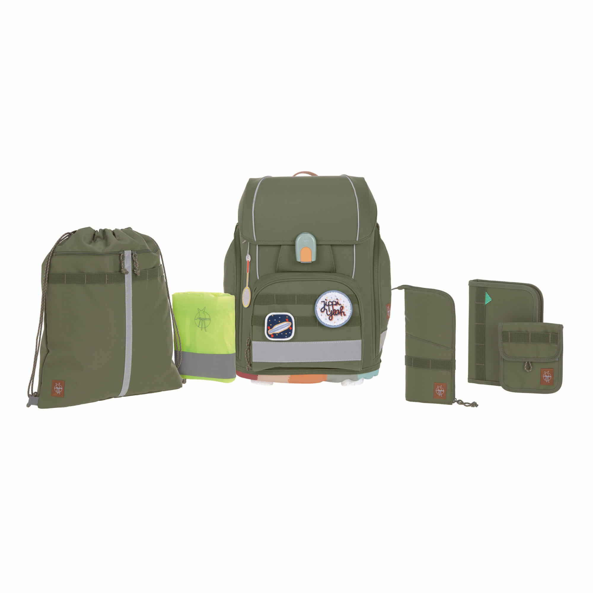 Schulranzen Set 7-teilig, Boxy Unique Olive