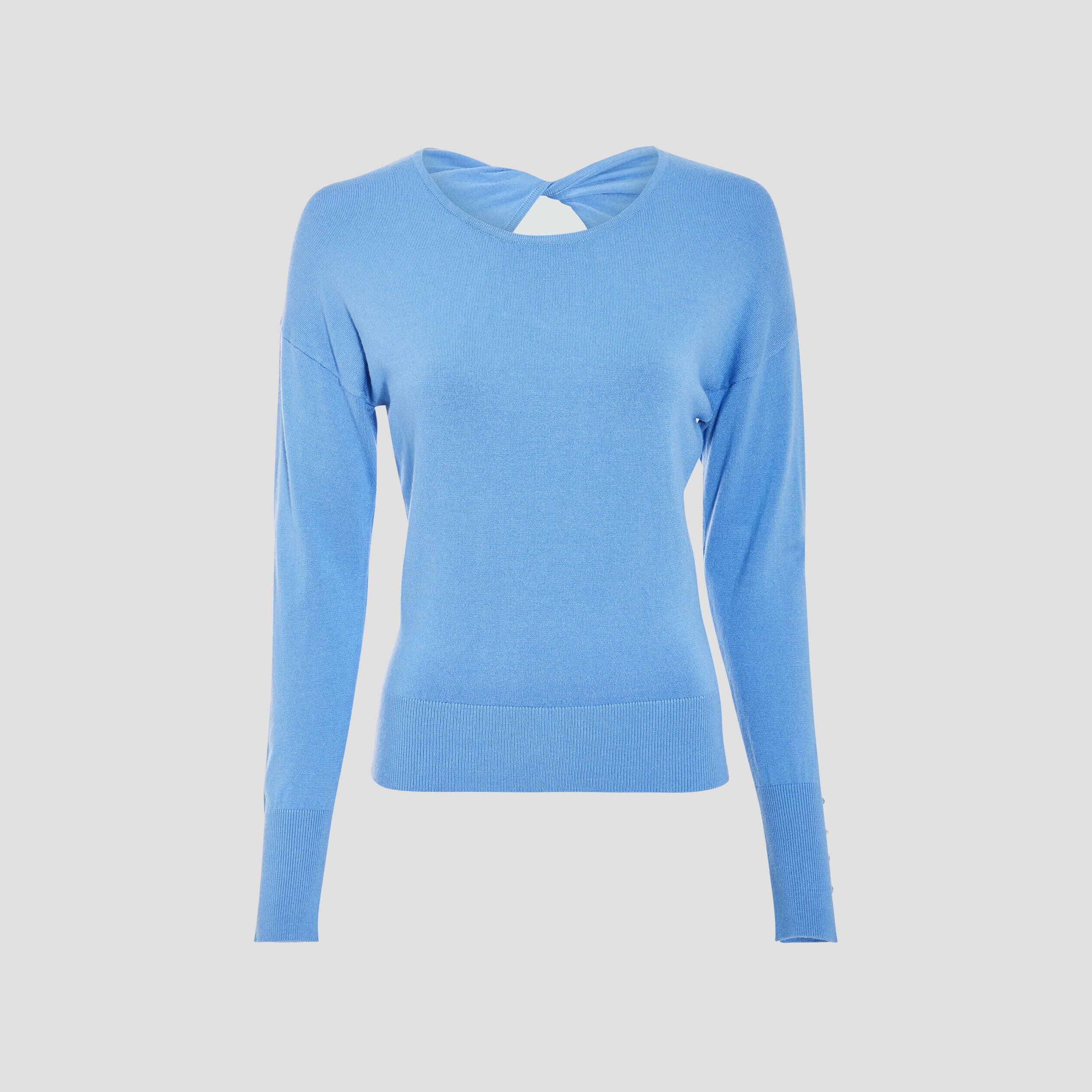 Pull avec dos ouvert bleu femme | Cache Cache