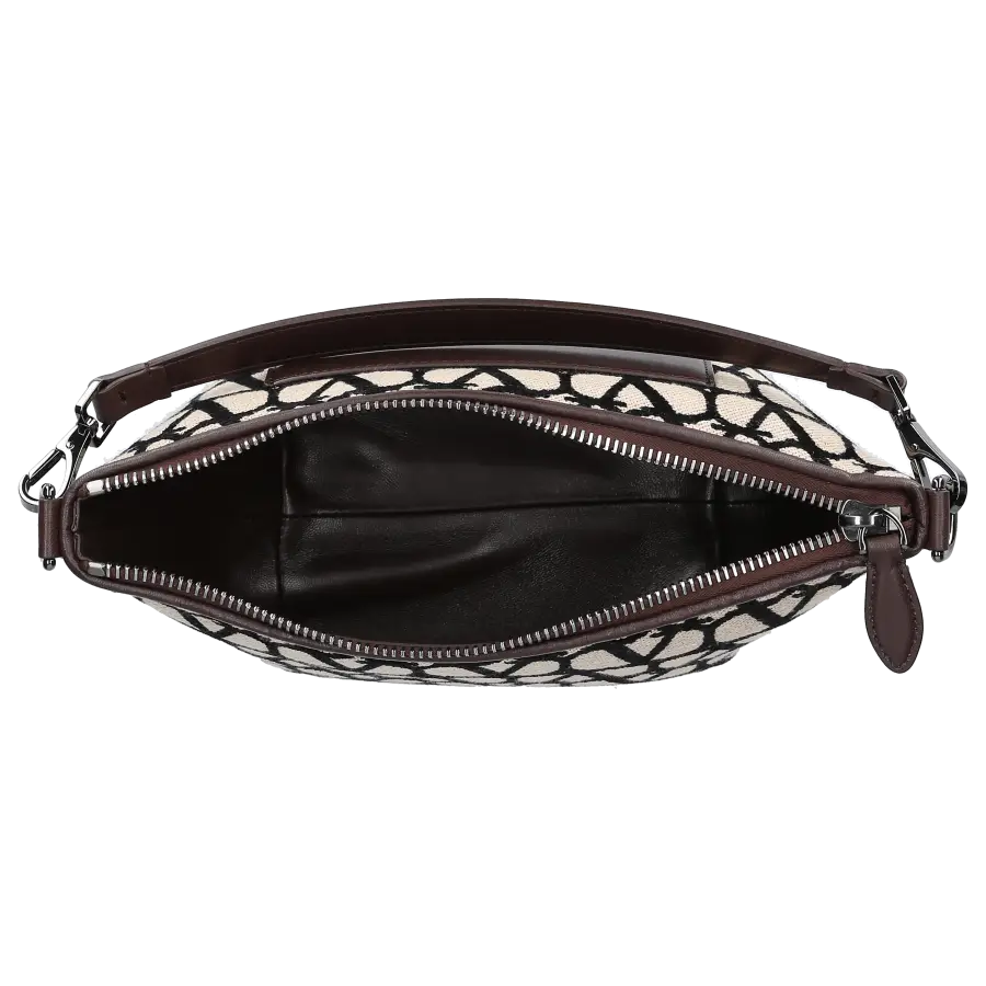 Valentino Garavani - Schultertasche LOCÒ Canvas - beige