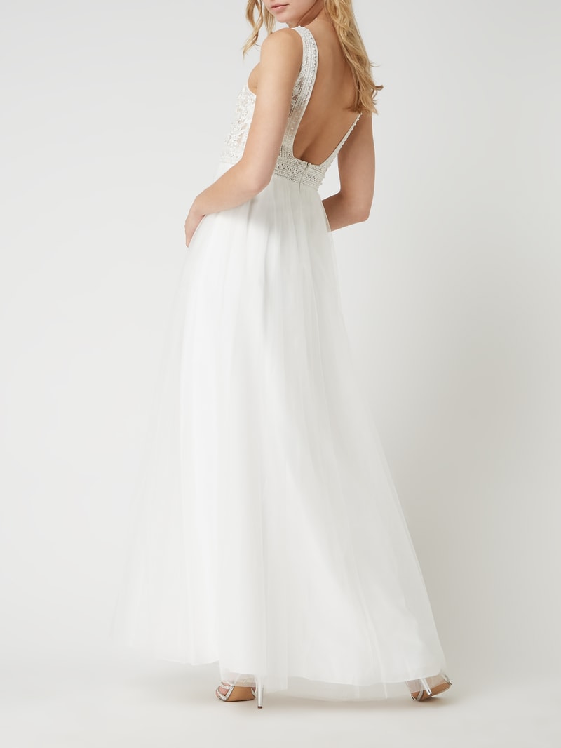 Brautkleid mit Häkelspitze in offwhite