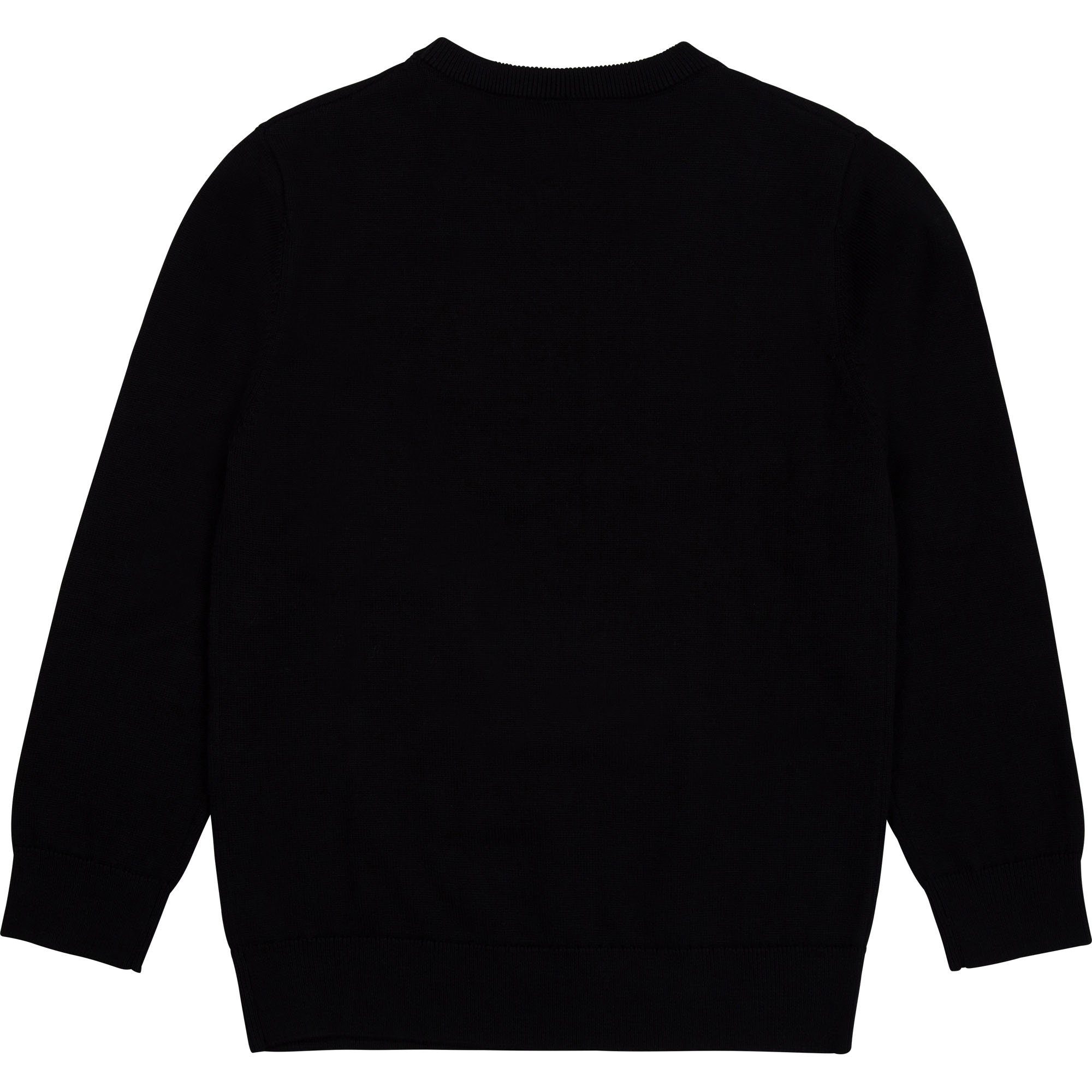 BOSS Strickpullover Hugo Boss Kids Strickpullover schwarz mit Logo