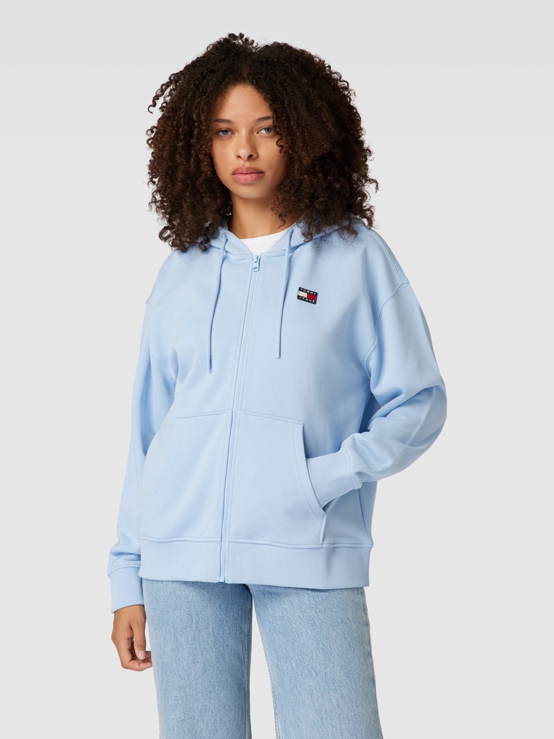 Sweatjacke mit Eingrifftaschen in hellblau