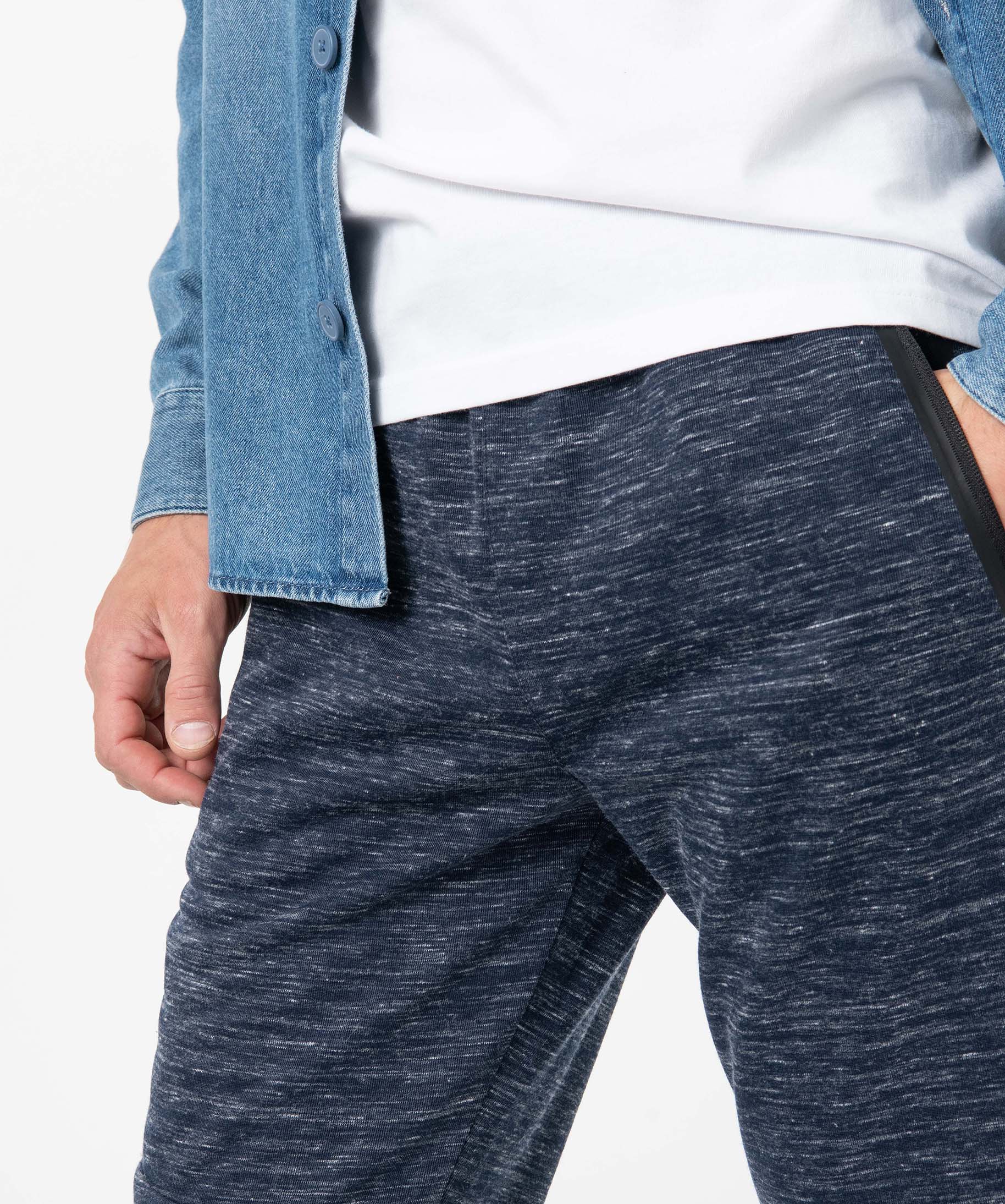 Pantalon homme en maille coupe ajusté bleu fonce | GEMO