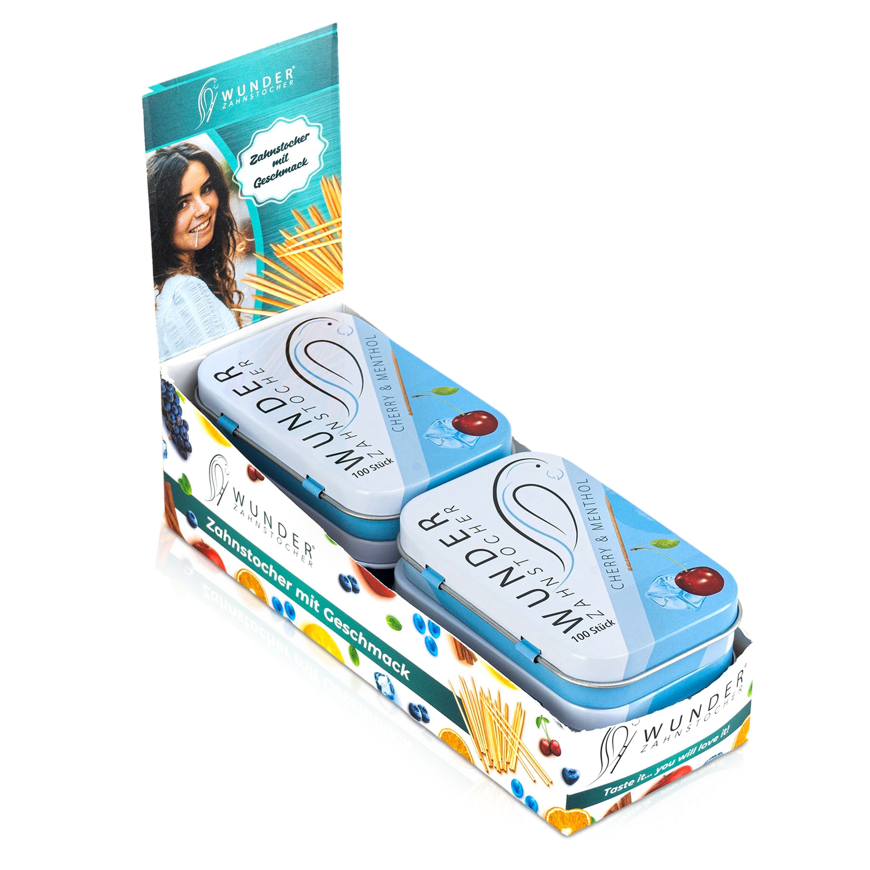 Wunder Zahnstocher Mundpflegecenter Wunder Zahnstocher Display 6er Pack Kirsch Menthol DS