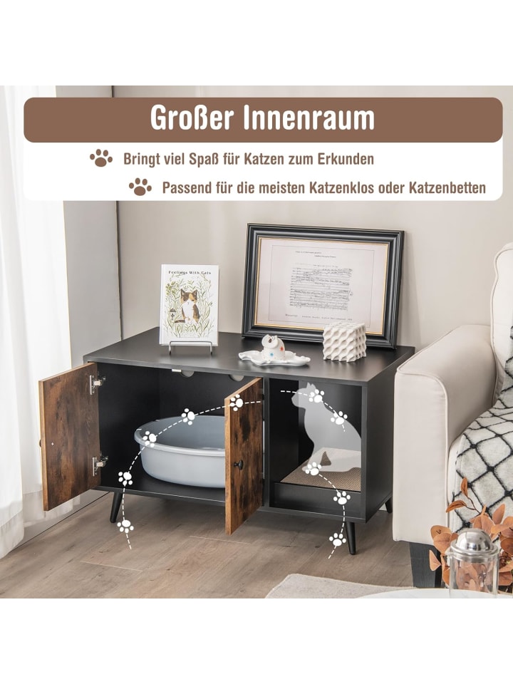 COSTWAY Katzenschrank 2 in 1 in Braun günstig kaufen onesize