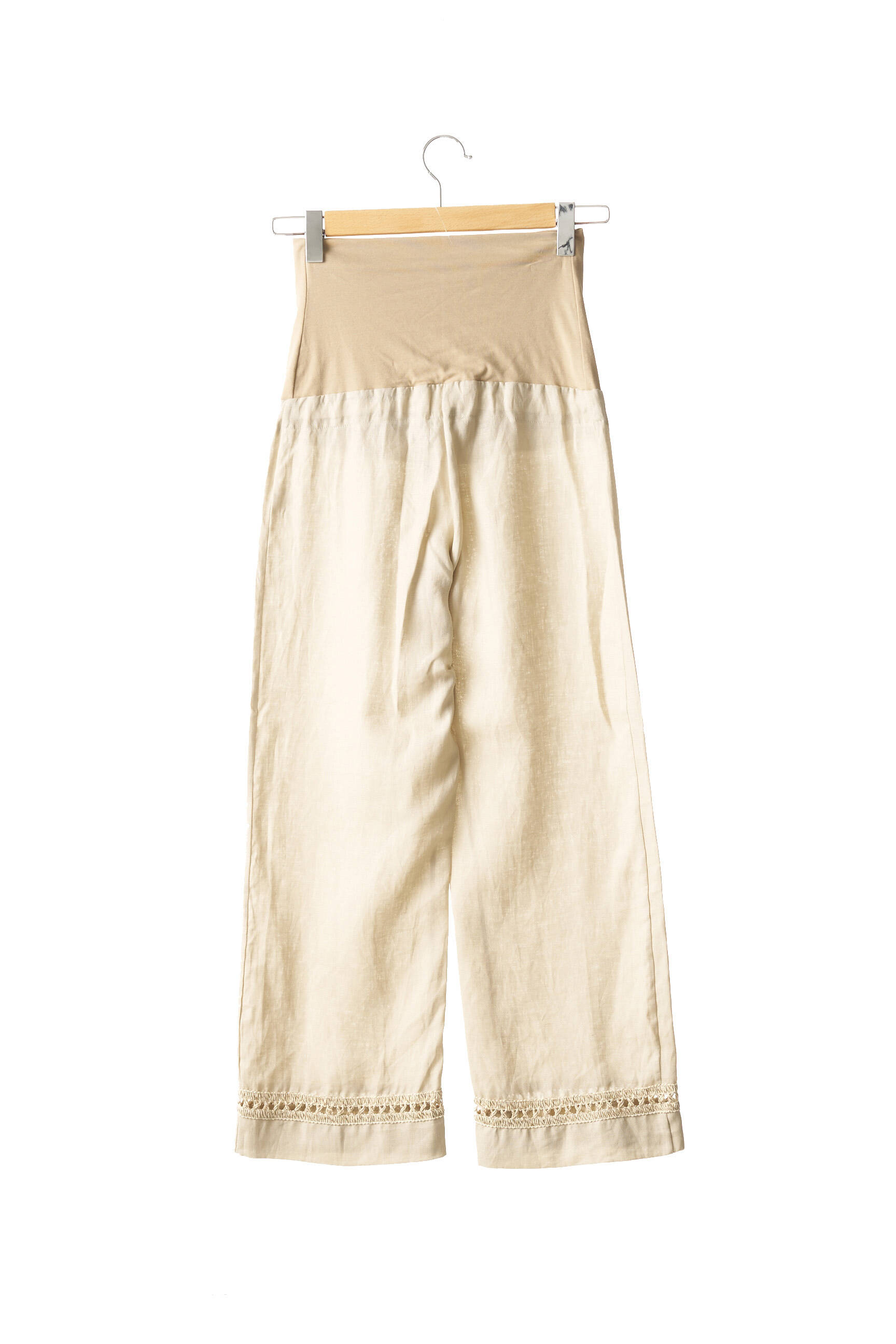 Menonove Pantalons Maternite Femme couleur beige