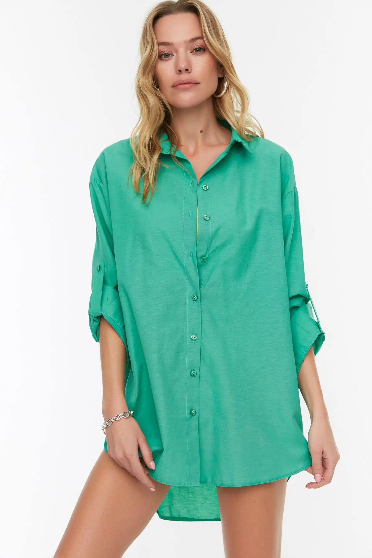 Trendyol Collection  Hemd - Grün - Relaxed Fit