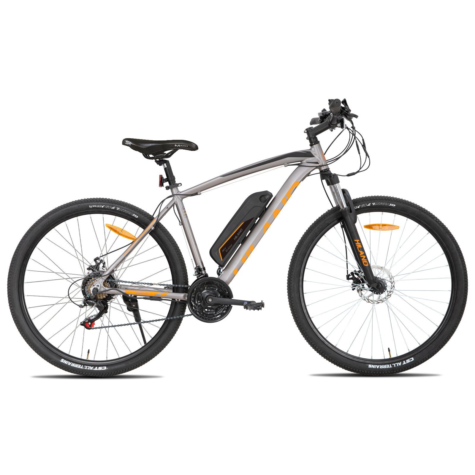 HILAND E-Bike 26/27.5/29 Zoll E-MTB Herren Damen,LCD Display,10.4Ah Akku, 21 Gang Shimano Tourney Schaltwerk, Kettenschaltung, Heckmotor, (Set, mit akku-ladegerat, mit Werkzeung), E-bike Damen und Herren, innerhalb der stVZO