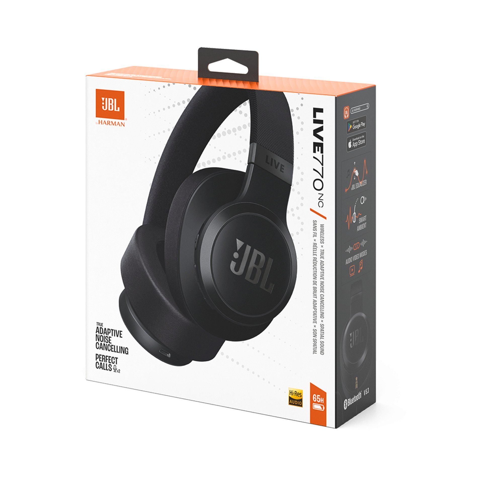 JBL LIVE 770NC mit JBL Signature Sound und Surround Sound wireless Kopfhörer (Adaptive Noise-Cancelling, Multi-Point-Verbindung, Transparenzmodus, Alexa, Google Assistant, Kabelloser Over-Ear-Kopfhörer mit True Adaptive Noise Cancelling)
