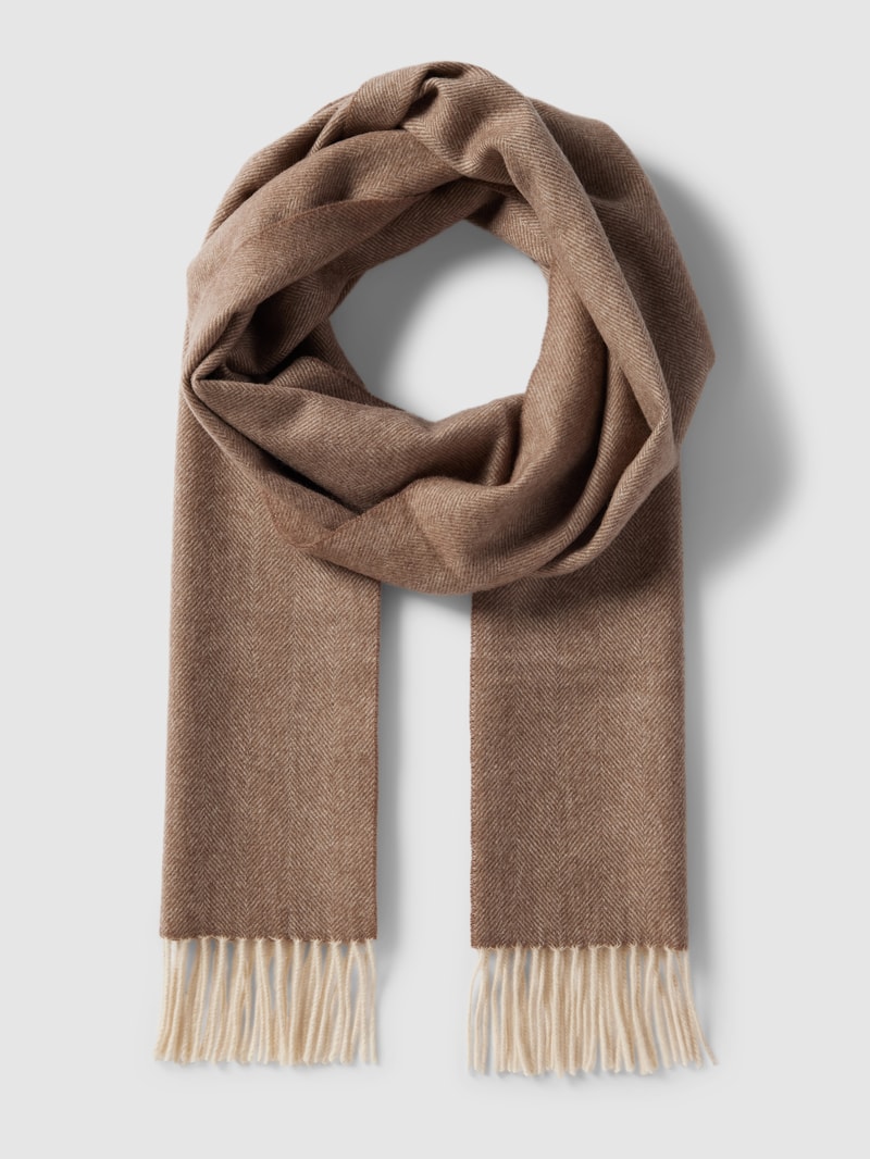 Schal aus Kaschmir mit Allover-Muster in camel