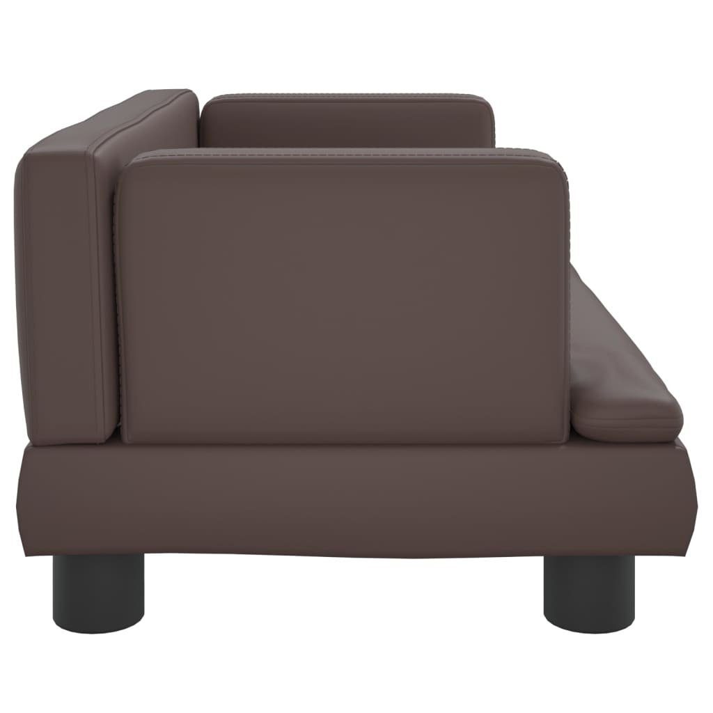 vidaXL Kindersofa Kindersofa Braun 60x40x30 cm Kunstleder Kindercouch Kindermöbel Kinder