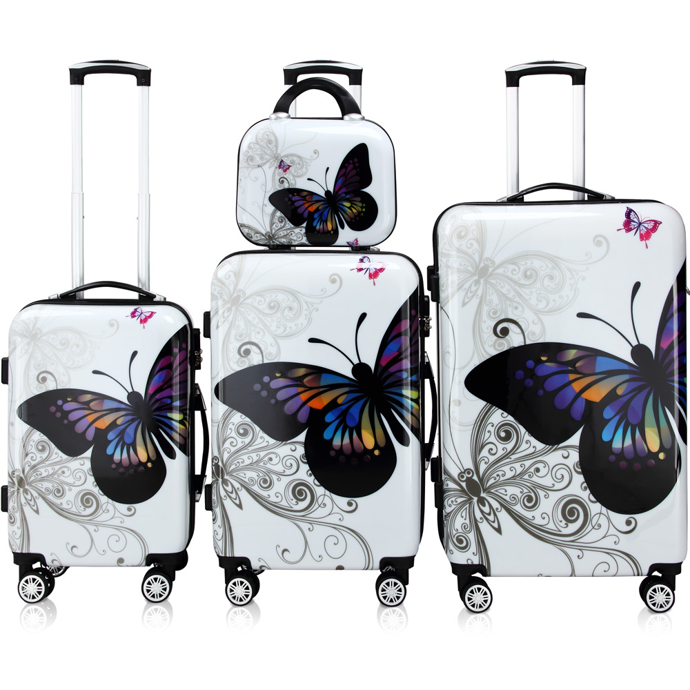 Casaria Deuba Butterfly Hartschalenkofferset Beautycase