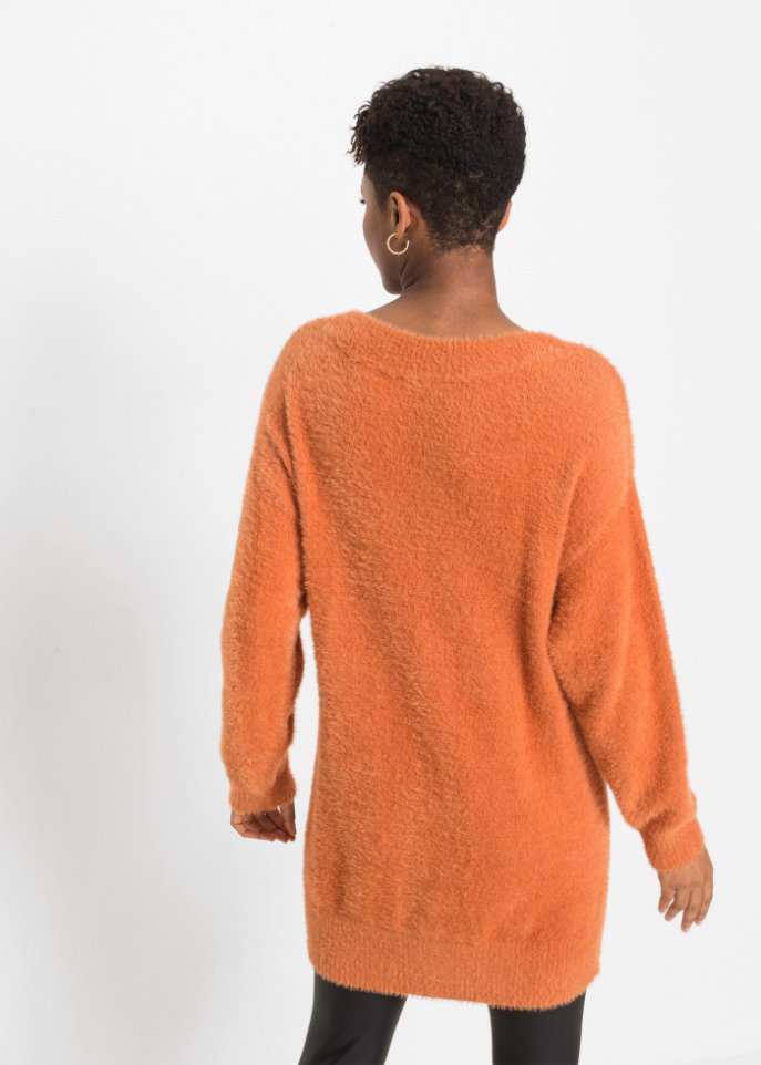 Oversized Strickpullover mit weichem Federgarn