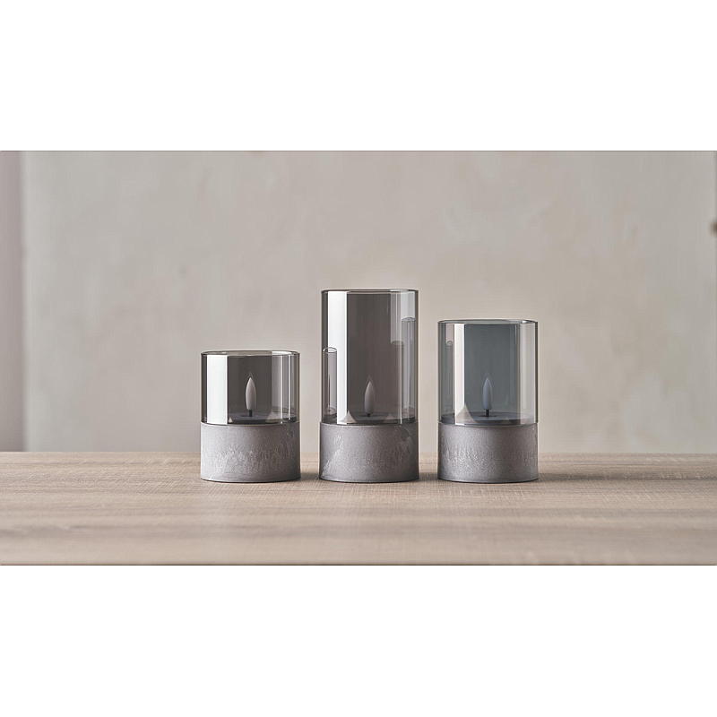 Vie Selected Ledlys 3 stk m/sotet glass Sement Base