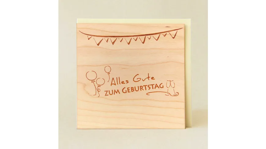 Original Holzgrußkarte - Alles Gute zum Geburtstag, Party