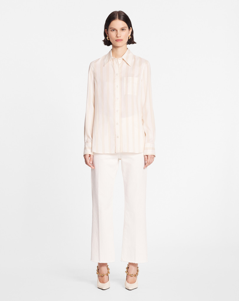 CHEMISE CLASSIQUE EN SOIE RAYÉE