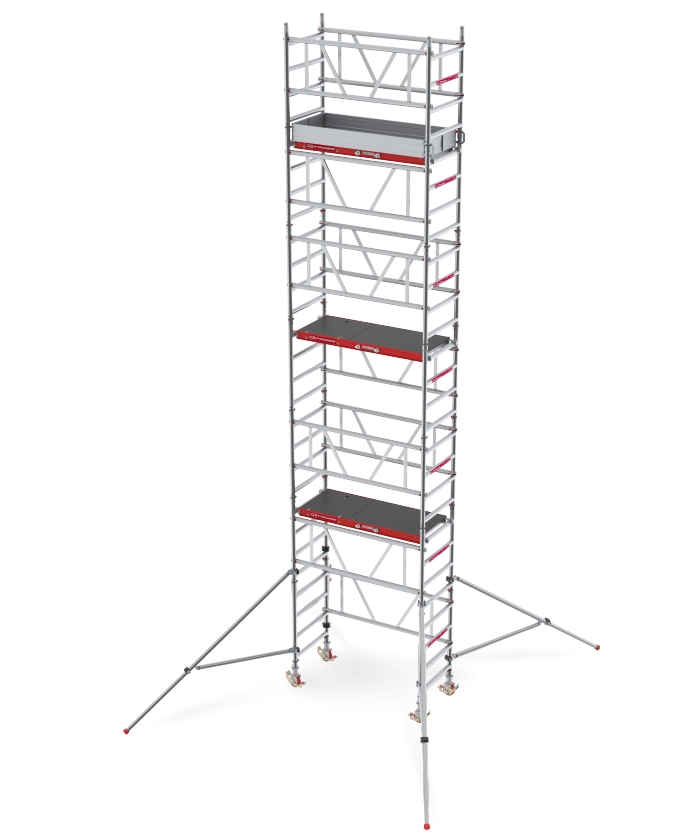 Ponteggio mobile Altrex C003010 MiTOWER PLUS, altezza di lavoro 4,20 m, in legno.
