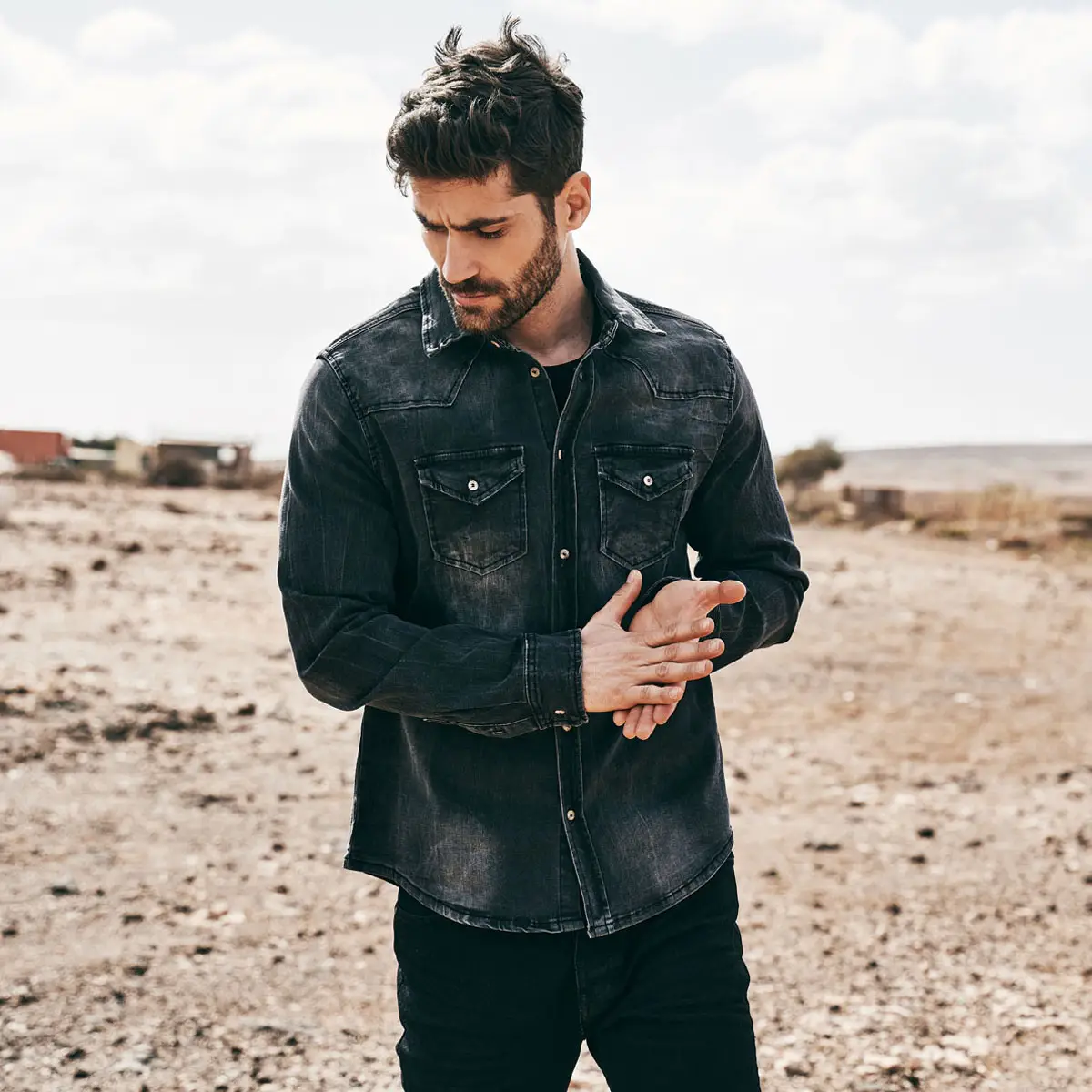 Riley Denim Hemd schwarz