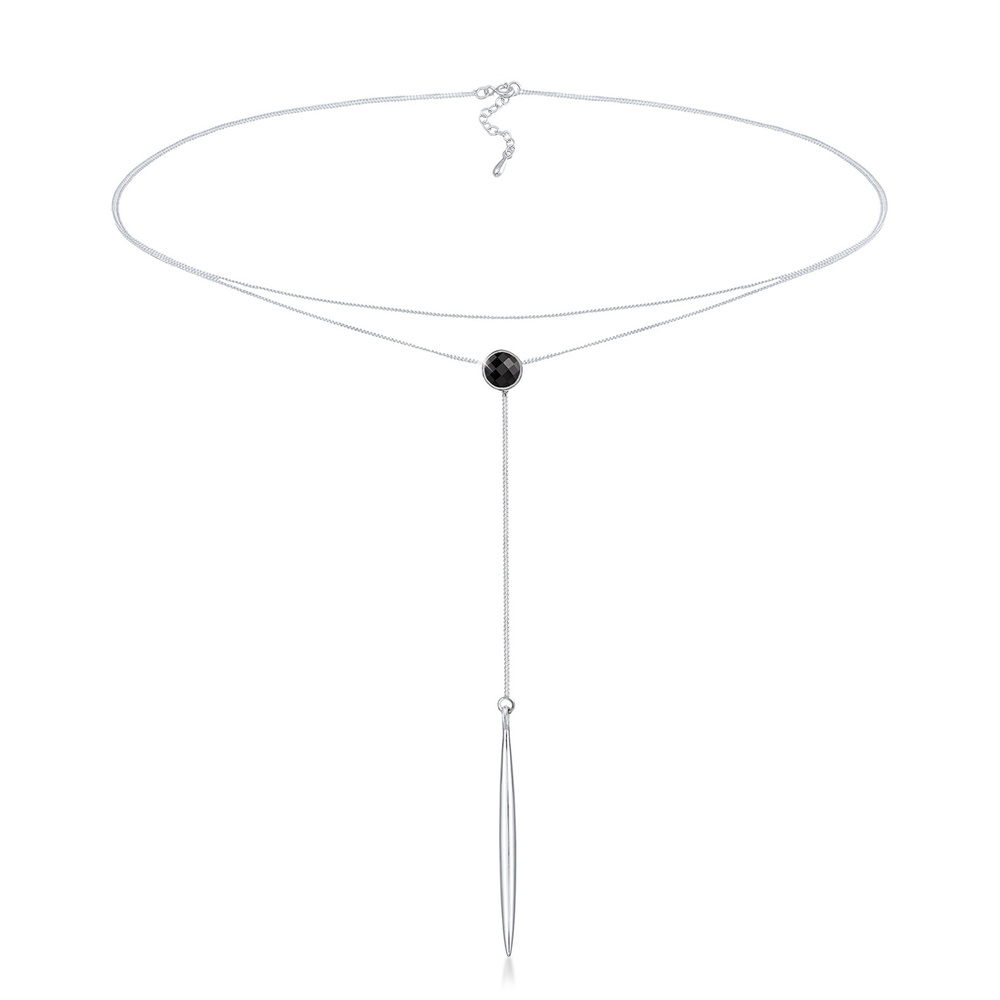 Elli Elli Collier Choker Filigrane Minimal avec des Cristaux Collier Femme - (925/1000 collier