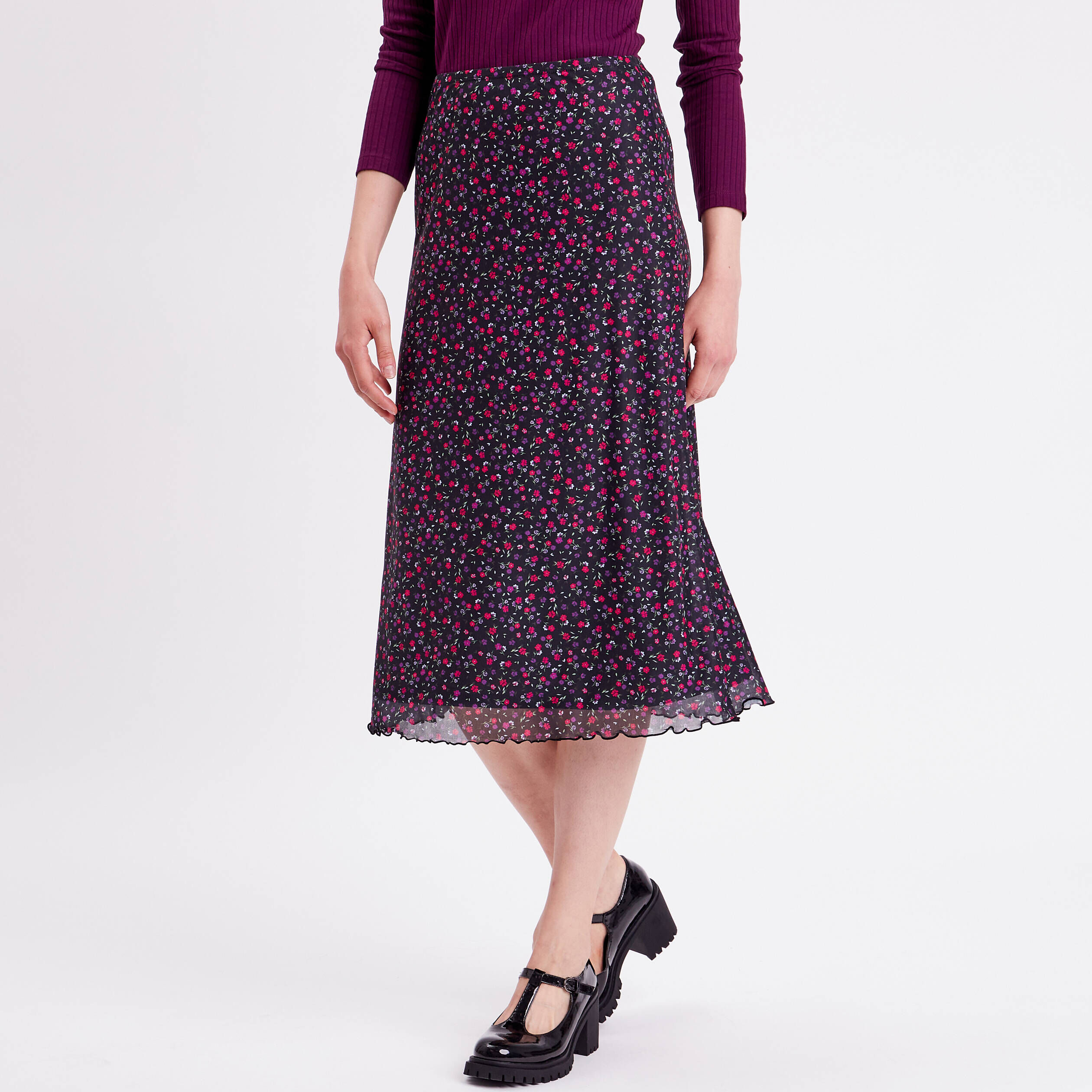 Jupe droite noir femme | Cache Cache