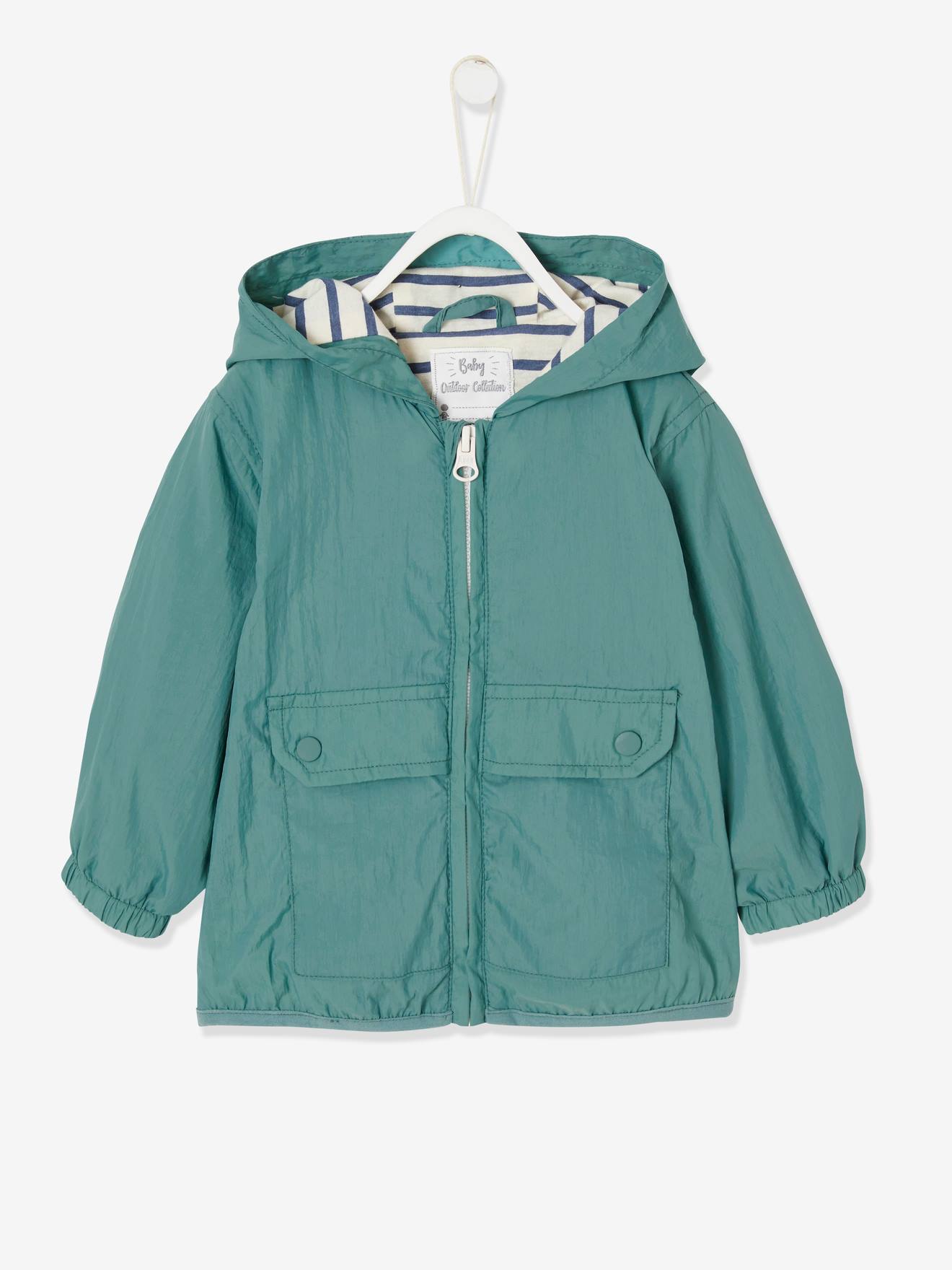 Blouson à capuche bébé garçon sauge
