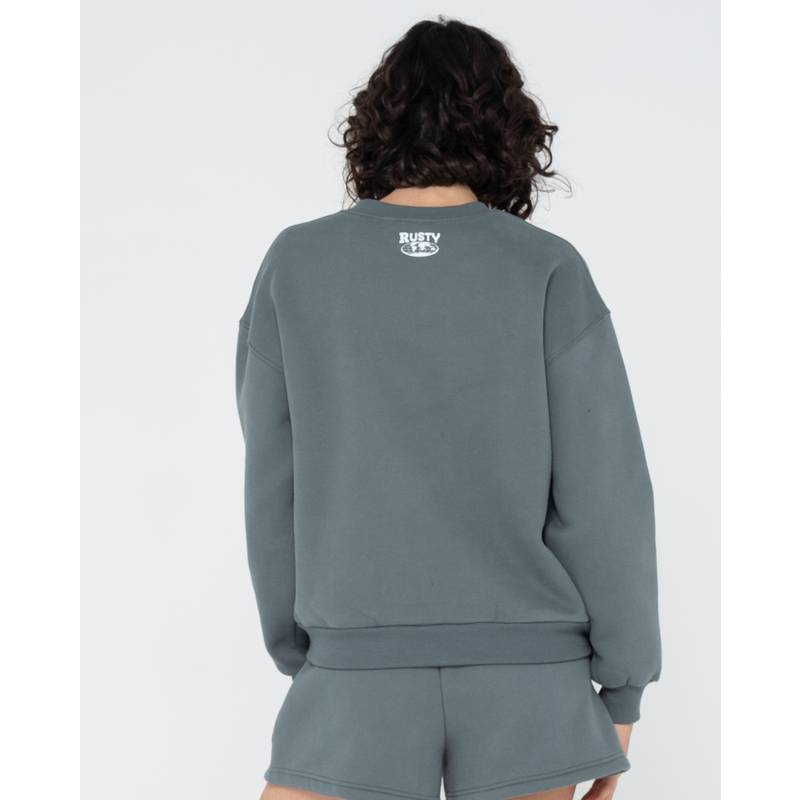 RUSTY BUSY LIVING RELAXED CREW FLEECE Rundhalspullover Damen
