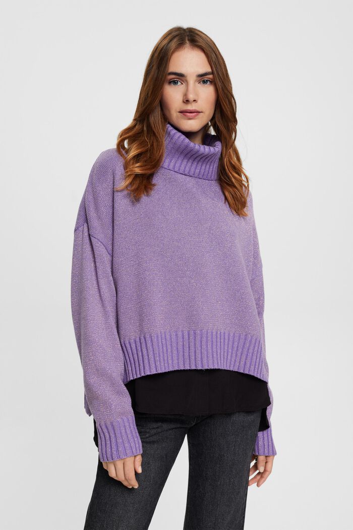 Rollkragenpullover mit Metallic-Finish