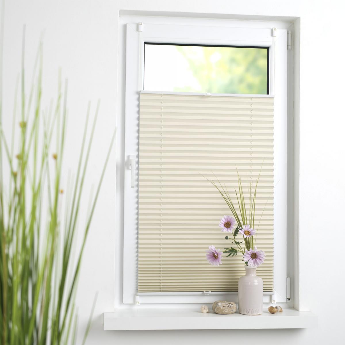 Bella Casa Klemmfix Thermo Plissee verspant, verdunkelnd, 60 x 130 cm beige