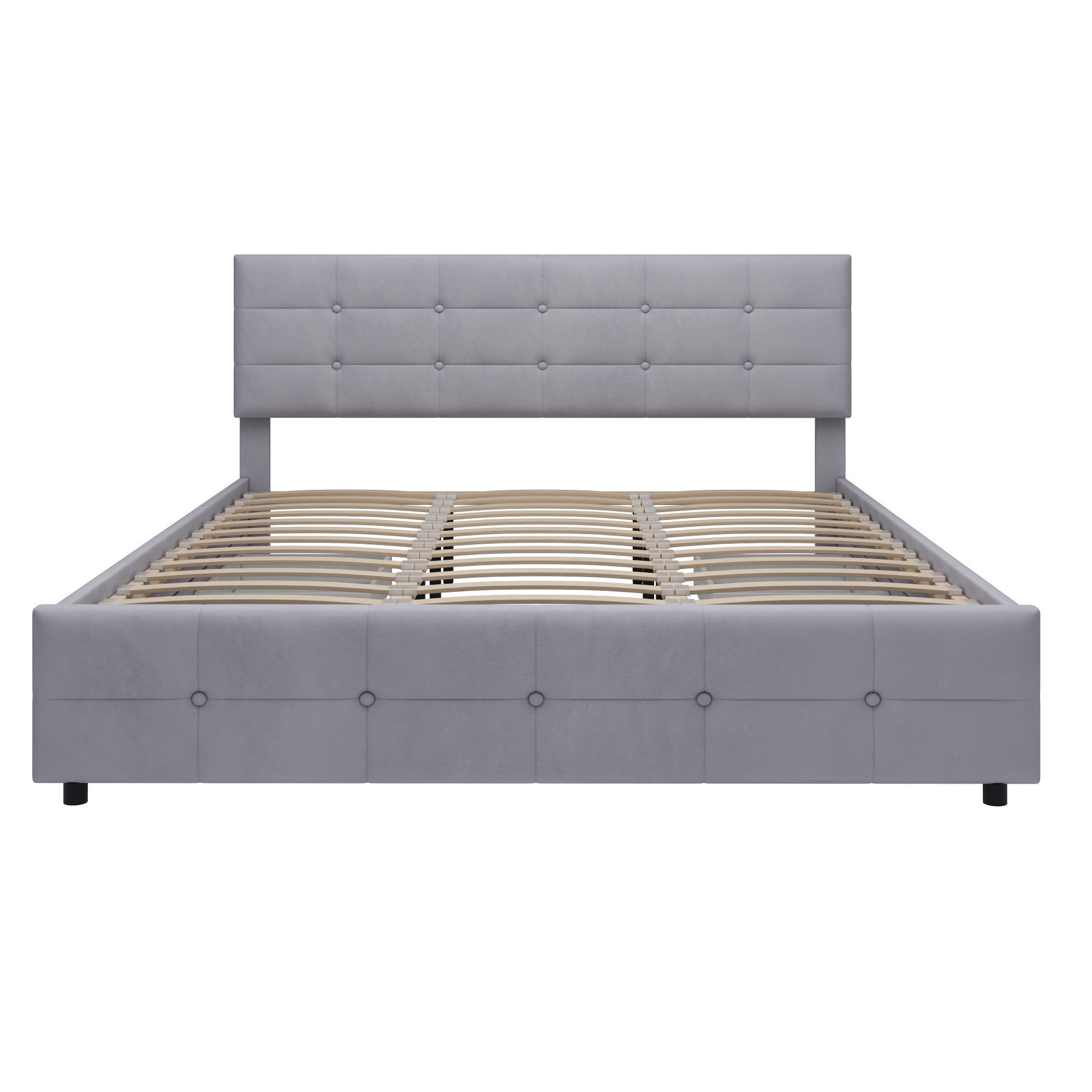 REDOM Polsterbett Funktionsbett Doppelbett, mit 4 Schubladen, Samtstoff (180 x 200 cm, Lattenrost und Rückenlehne, Matratze nicht enthaltet), Ohne Matratze