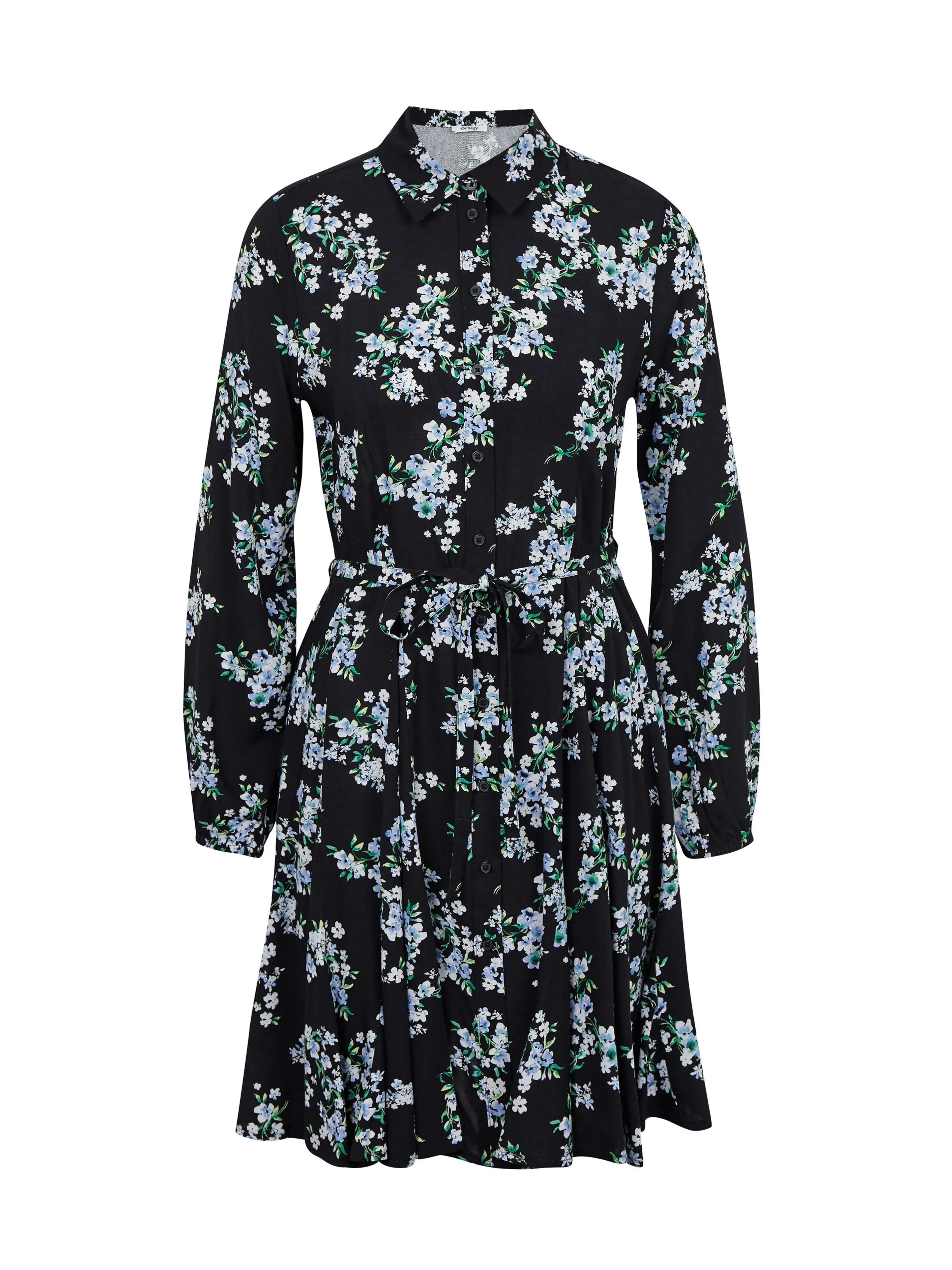 Schwarzes geblümtes Damenkleid ORSAY
