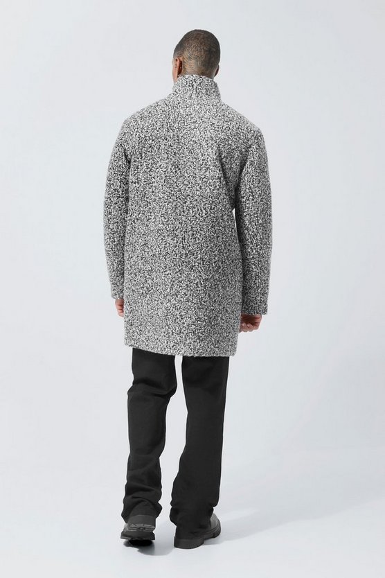 Jacke in Wolloptik mit Trichterkragen