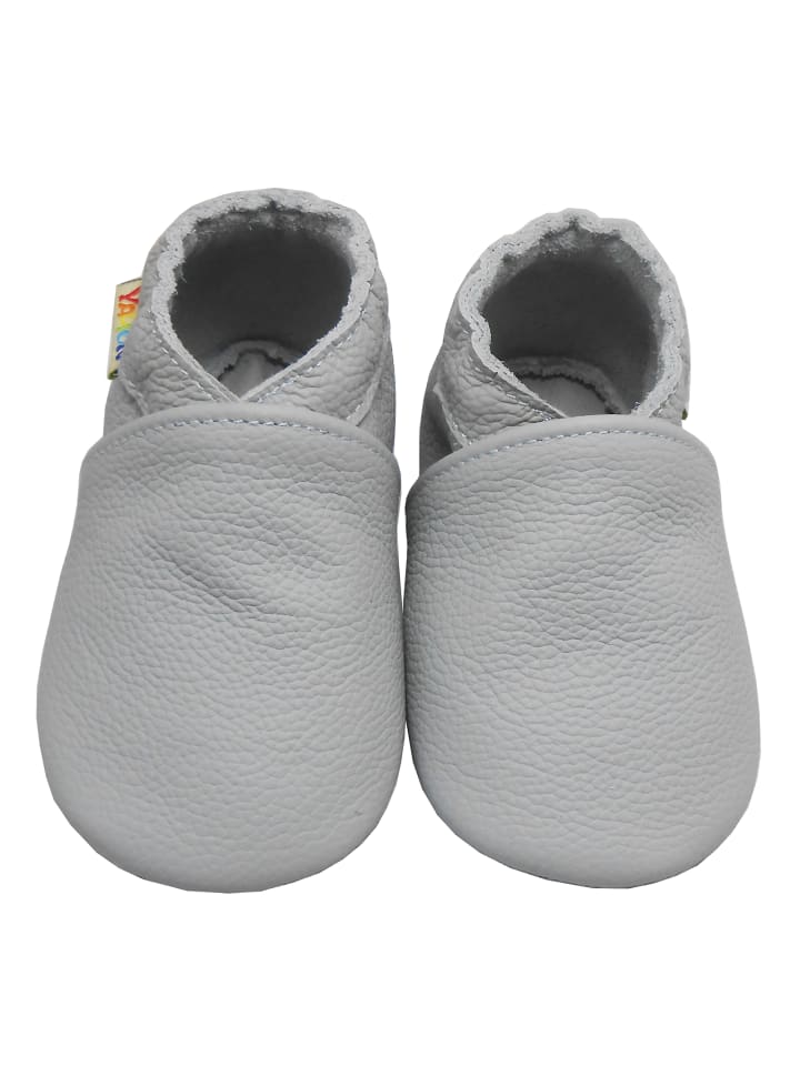 Yalion Leder-Krabbelschuhe in Hellgrau günstig kaufen