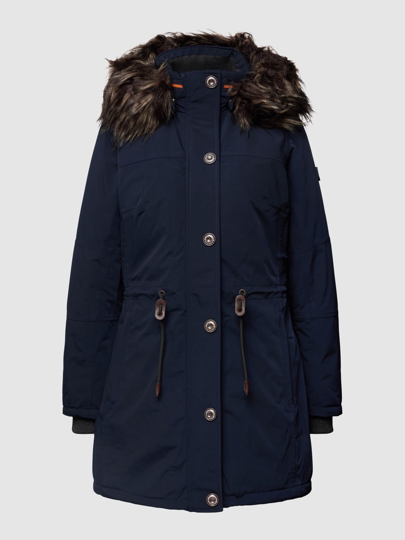 Funktionsjacke mit abnehmbarem Webpelz im Modell 'Wolkenlos 878' in marineblau