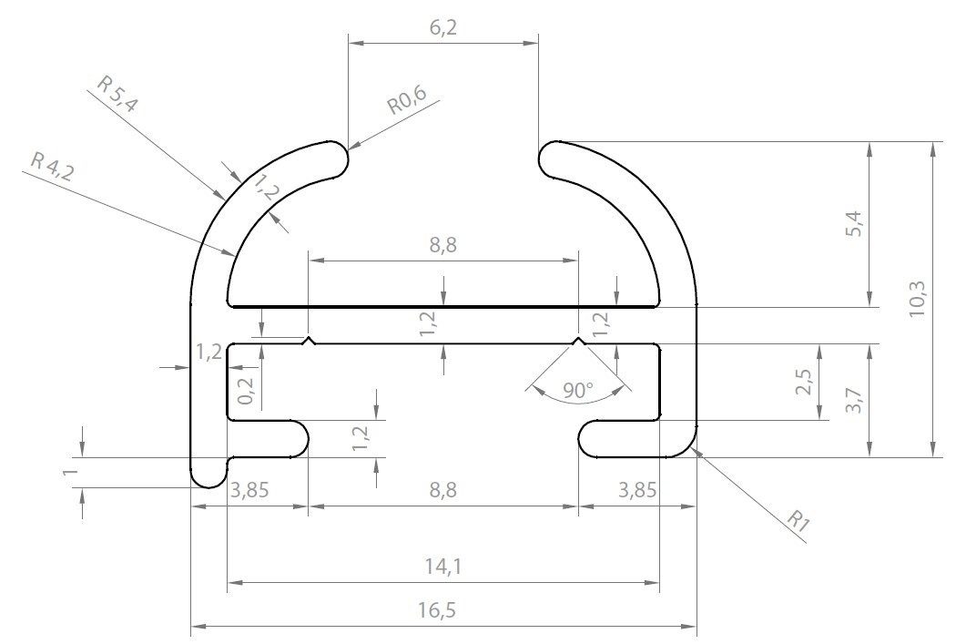Vorhangschiene SC Set, 1-läufig, Innenlauf, SN DECO GROUP, Fixmaß, Verschraubt