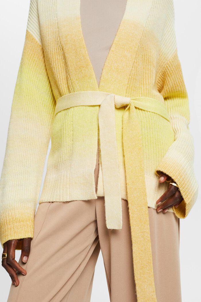 Cardigan mit Gürtel, Baumwollmix