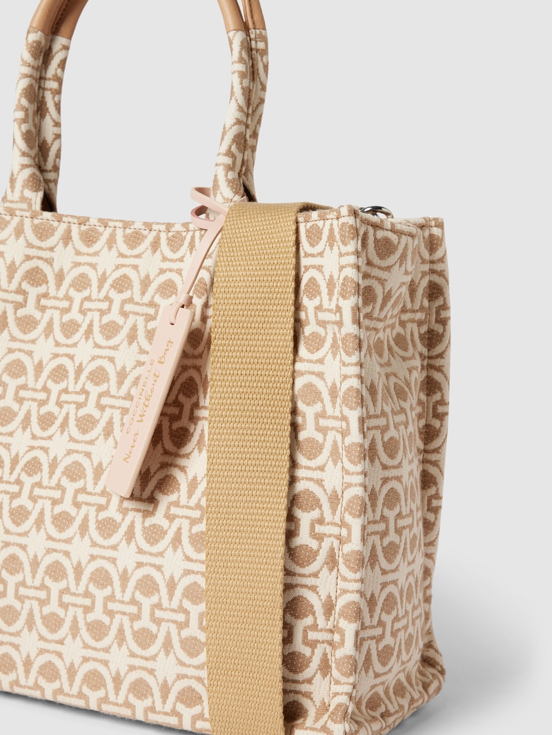 Tote Bag mit Allover-Muster Modell 'NEVER WITHOUT BAG JACQUAR' in lavendel