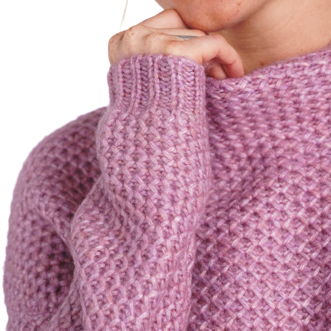 Damen Strickpullover mit Stehkragen
